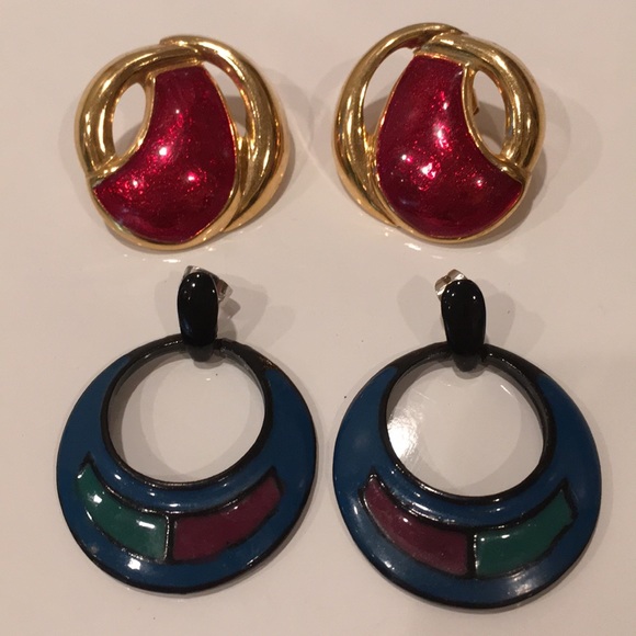 80s Style Vintage Earring Bundle - Picture 1 of 8